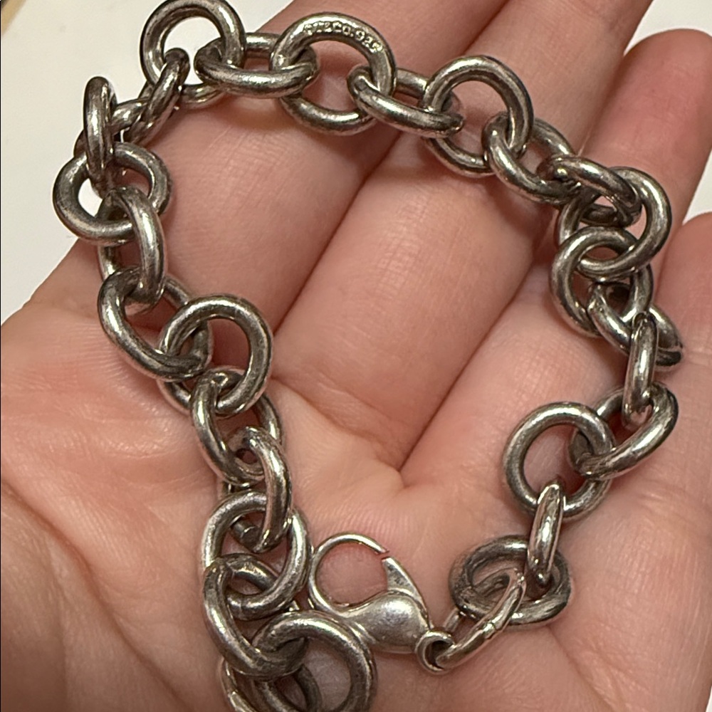 Tiffany & Co. Silver Bracelet with Teal Pouch - Picture 3 of 16